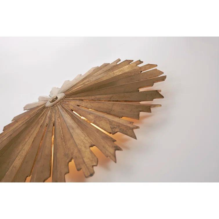 Sunburst Silver Leaf 27.5" LED Semi Flush Mount Light
