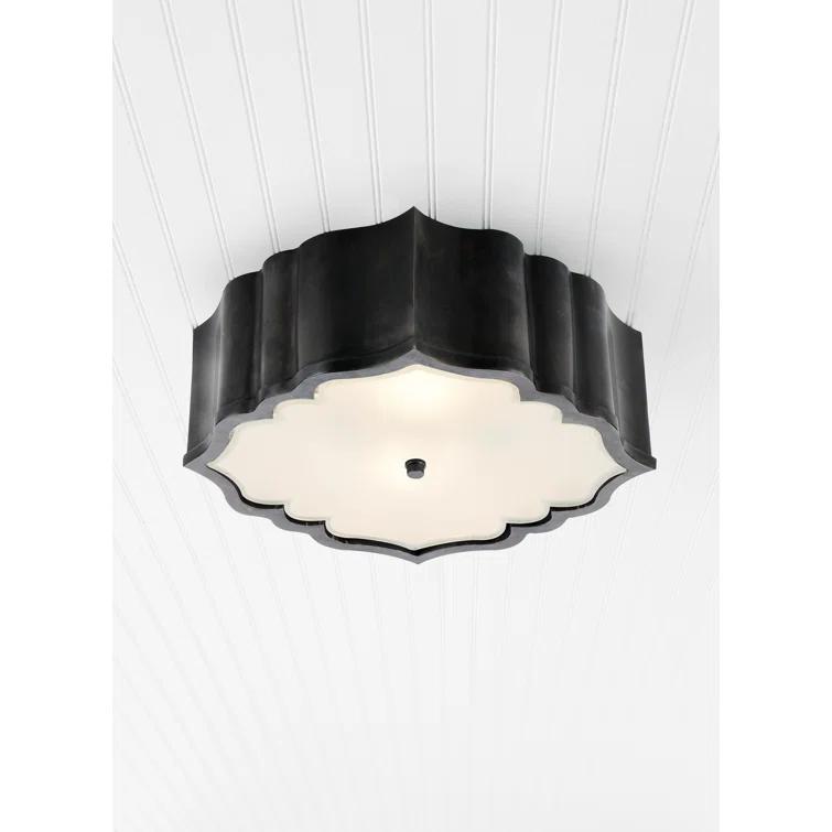 Balthazar Gun Metal Geometric 3-Light Flush Mount