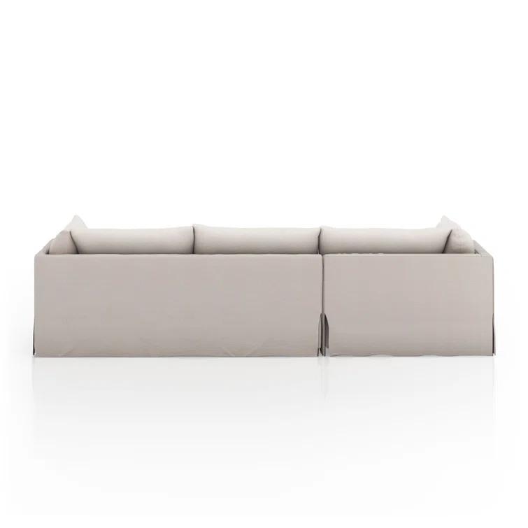 Bennett Moon Linen Fabric Two-Piece Sectional Sofa