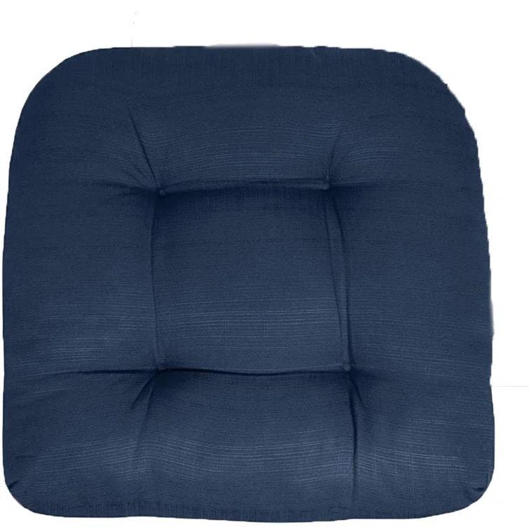 Premium Patio Tufted Outdoor Solid Chair Cushions, 19" x 19"