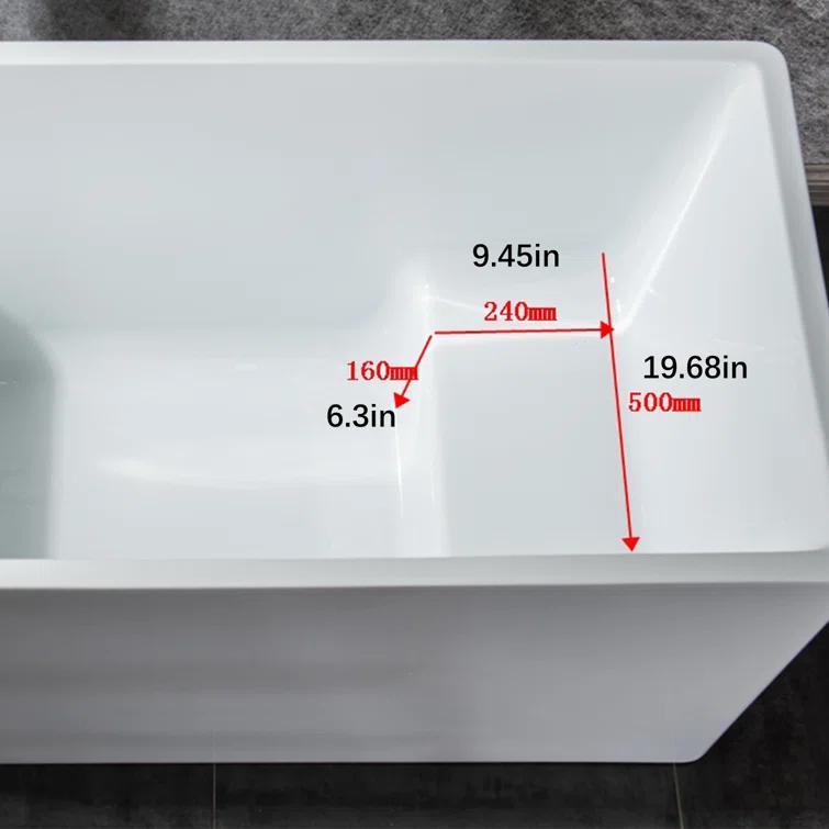 43.25'' x 27.5" Freestanding Soaking Acrylic Bathtub