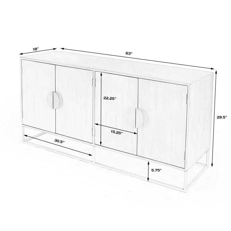 Butler Specialty Lennasa White  Wooden Sideboard