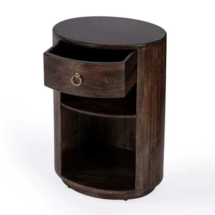 Butler Specialty Transitional Carnolitta Mango Wood End Table In Dark Brown