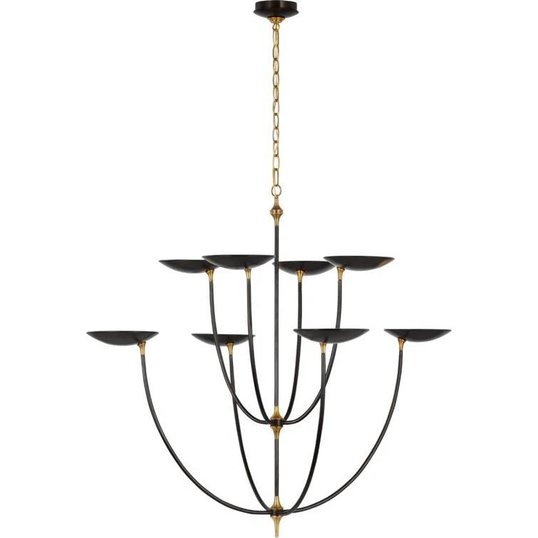 Keira Bronze and Brass Floral-Inspired Chandelier