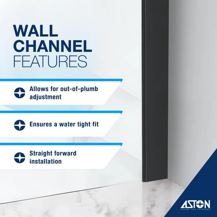 Belmore GS 37.25" - 38.25" W x 72" H Hinged Frameless Shower Door