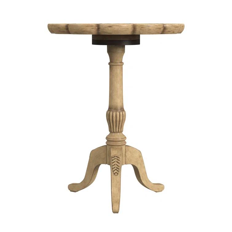 Dansby Antique Beige Pedestal  Side Table