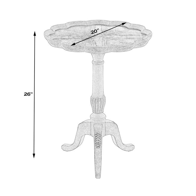 Elegant Round Wood Pedestal Table with Scalloped Edge
