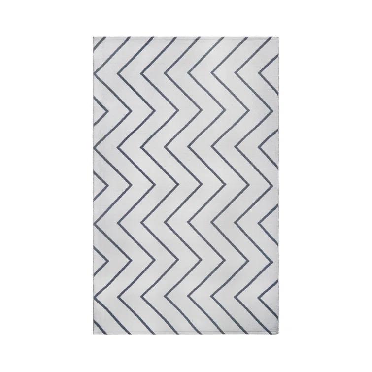 Kent Modern Chevron Zig-Zag Indoor/ Outdoor Area Rug By Haus & Home Ivory