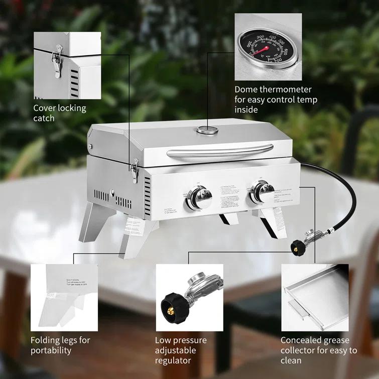 Costway 2 - Burner Portable Liquid Propane Infrared Gas Grill