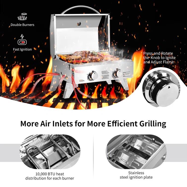Costway 2 - Burner Portable Liquid Propane Infrared Gas Grill