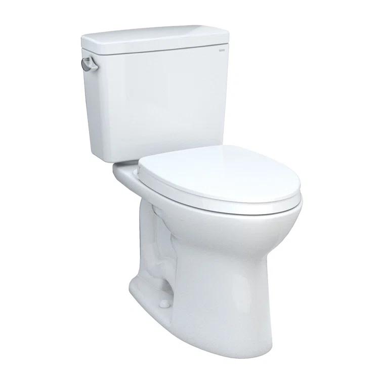 White Elongated High Efficiency Two-Piece Toilet with Seat