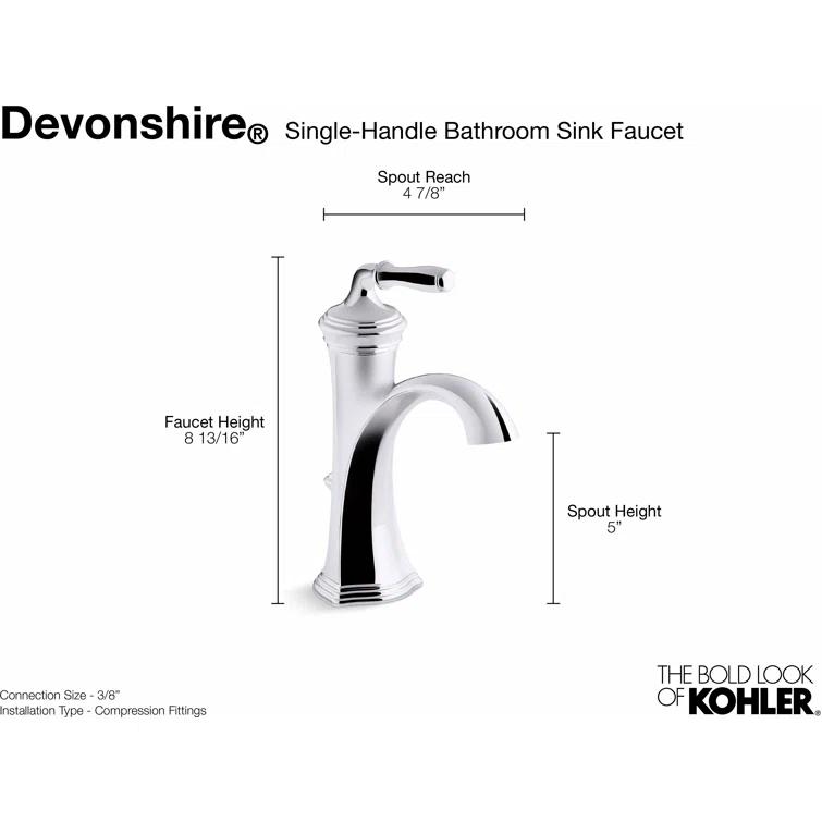Devonshire® Single-Handle Bathroom Sink Faucet with Drain Assembly, 1.2 GPM