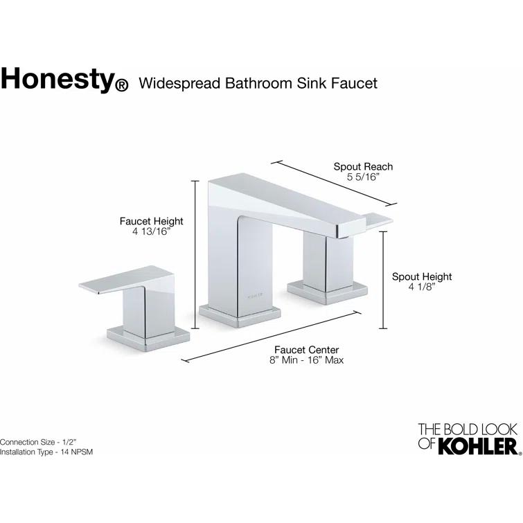 Honesty® Widespread Bathroom Faucet with Drain Assembly