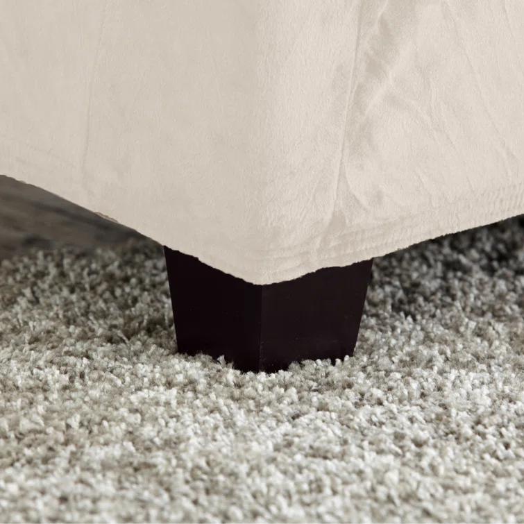 Latitude Run® Velvet Plush Stretch Ottoman Slipcover