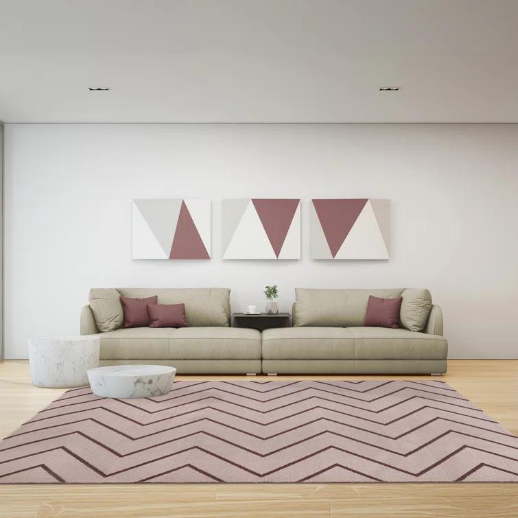 Kent Modern Chevron Zig-Zag Indoor/ Outdoor Area Rug By Haus & Home Beige