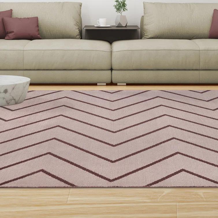 Kent Modern Chevron Zig-Zag Indoor/ Outdoor Area Rug By Haus & Home Beige
