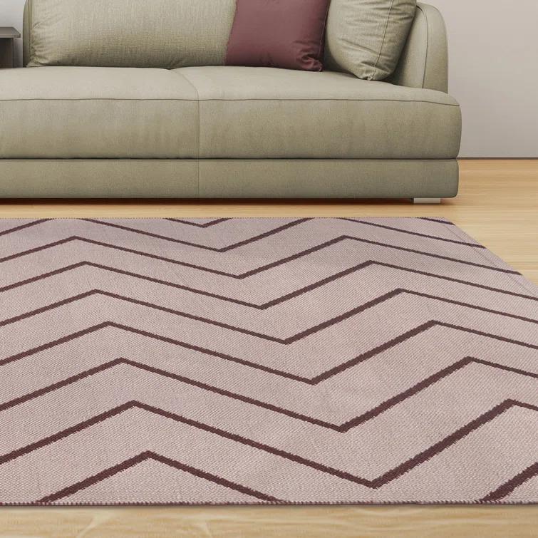 Kent Modern Chevron Zig-Zag Indoor/ Outdoor Area Rug By Haus & Home Beige