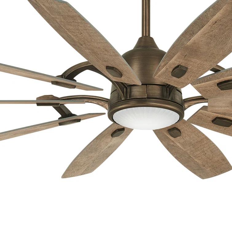 65" Barn 10 - Blade LED Smart Standard Ceiling Fan with Remote Control and Light Kit Included