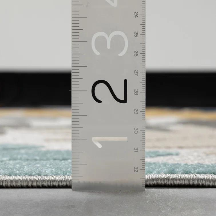 Dorado Mariah Floral Gray Indoor/Outdoor Hi-Lo Area Rug