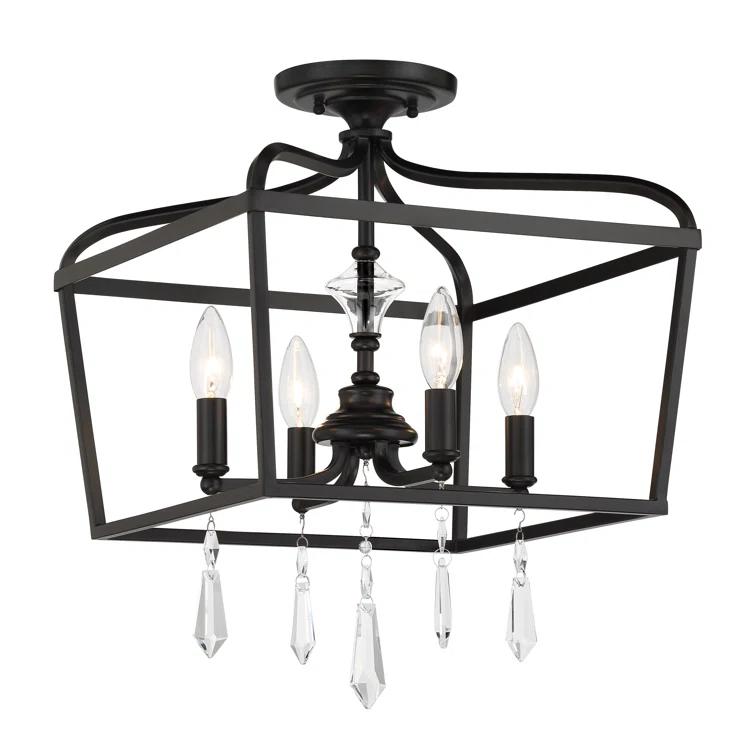 4 - Light Dimmable Lantern Geometric Chandelier