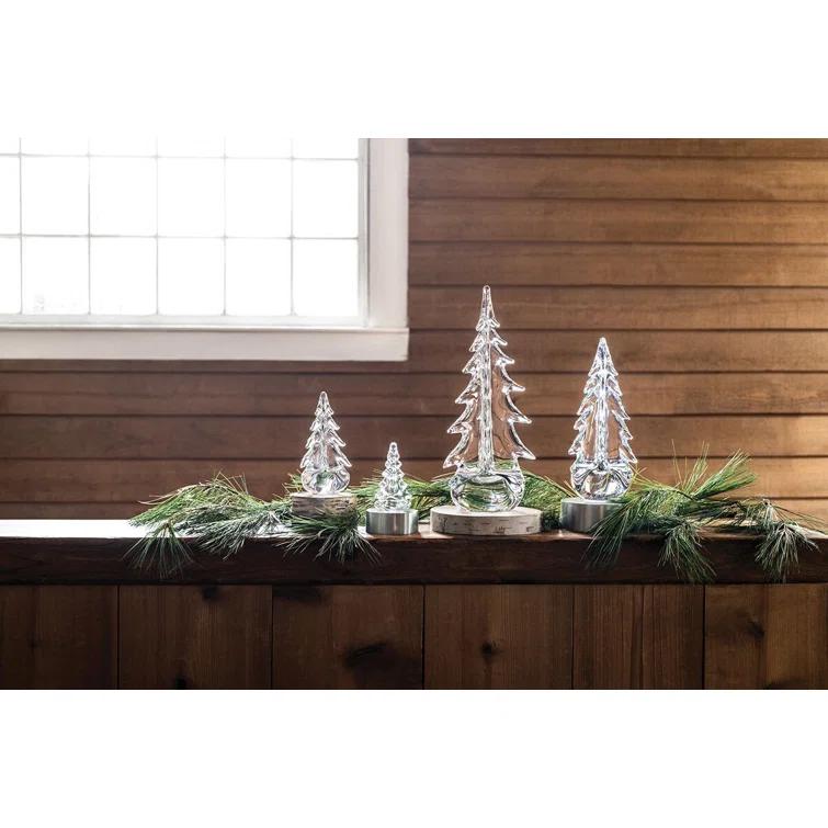 Traditional Vermont Evergreen Glass Figurine - 4" Handcrafted