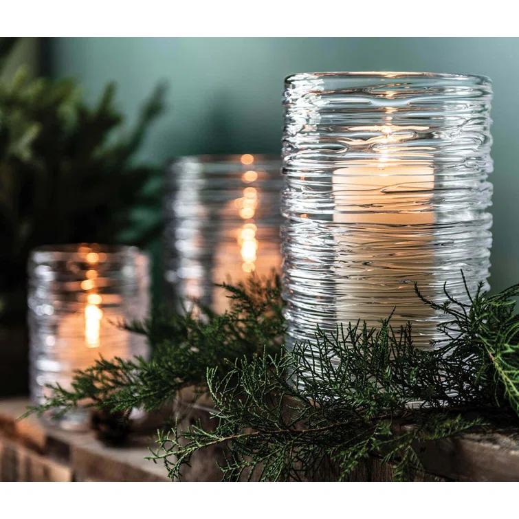 Small Clear Glass Hurricane Candle Holder