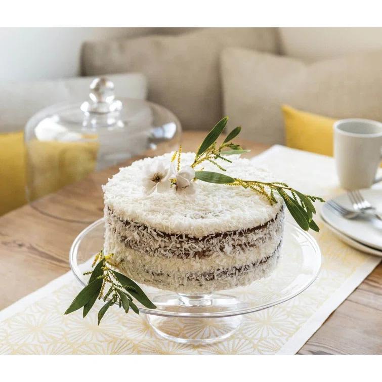 Clear Glass Pedestal Cake Stand with Dome