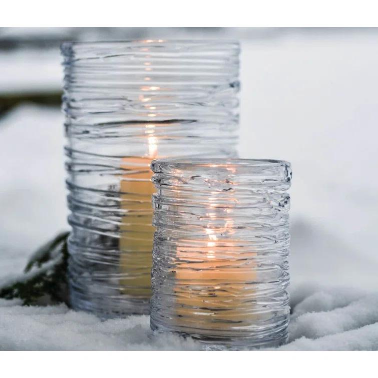 Small Clear Glass Hurricane Candle Holder