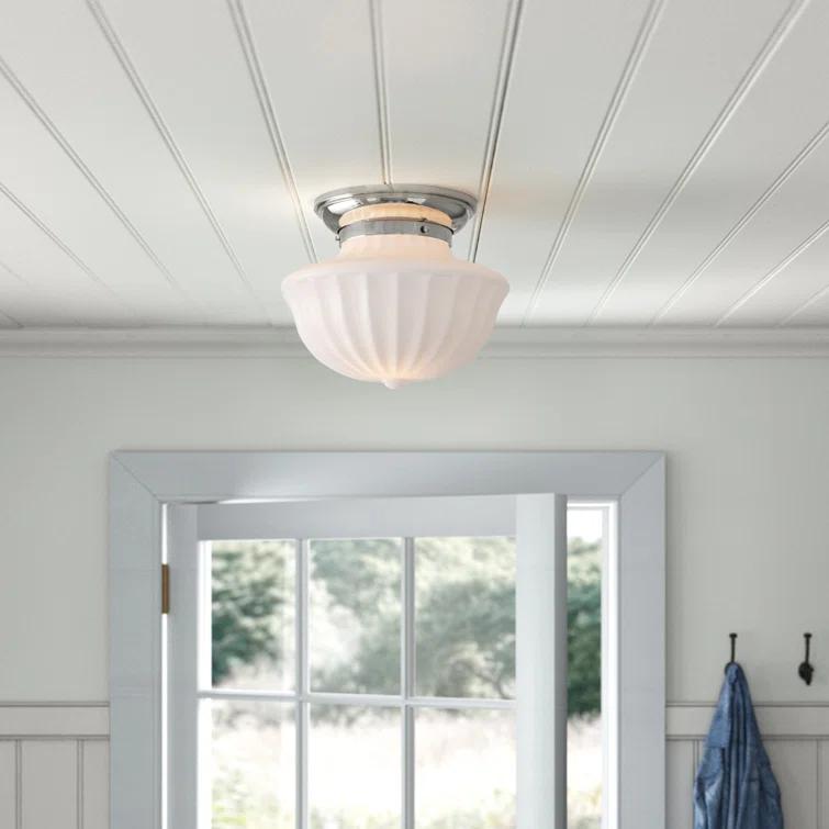 Maisie Single Light Glass Semi Flush Mount