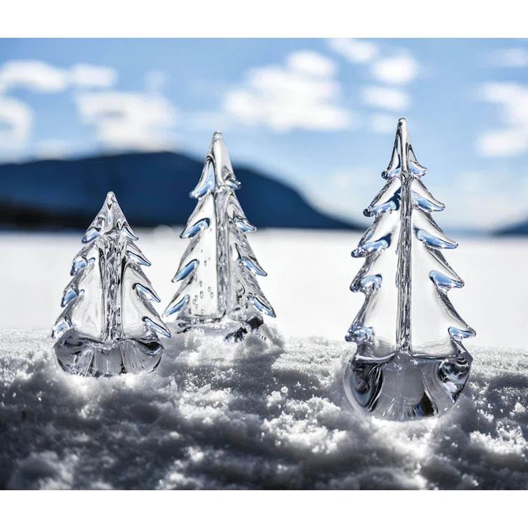 6 Inch Clear Glass Evergreen Tree Figurine