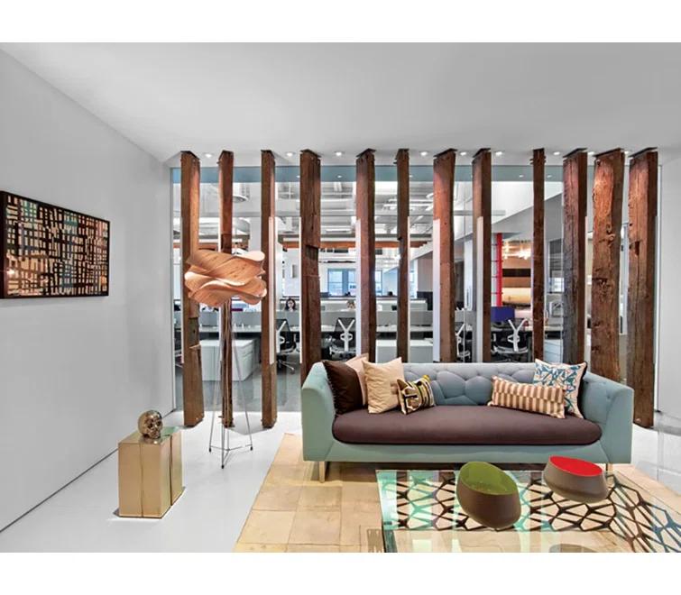 Natural Beech Tripod Floor Lamp with Veneer Shade