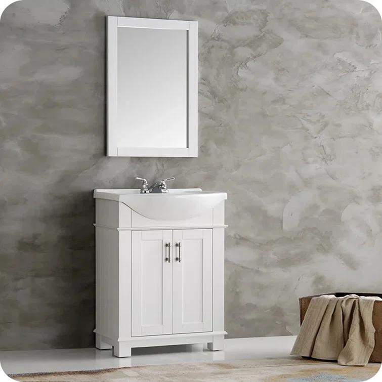 Hartford 20" Traditional Rectangular Wood Framed Bathroom Vanity Mirror