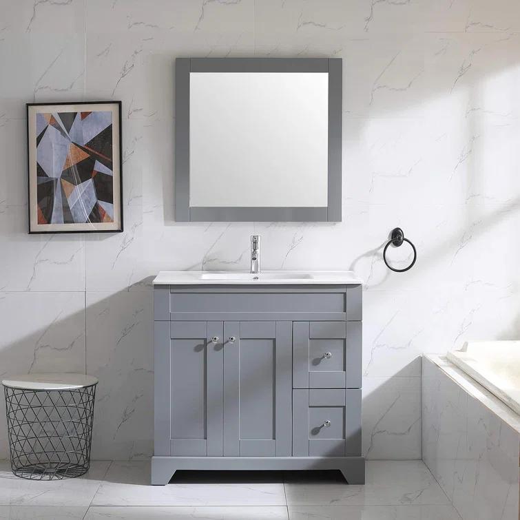 Hartford 20" Traditional Rectangular Wood Framed Bathroom Vanity Mirror