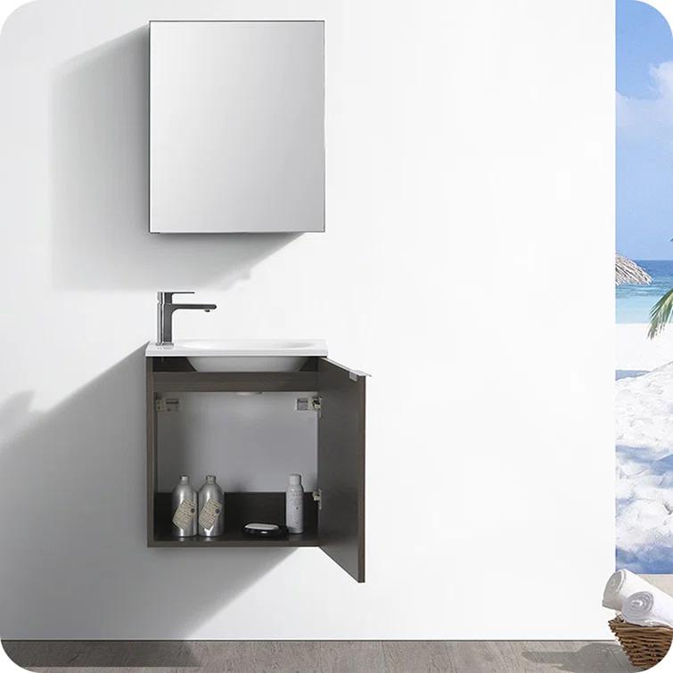 Valencia 20" Wall Mount Single Sink Bathroom Vanity with Top and Sink (Faucet Not Included)