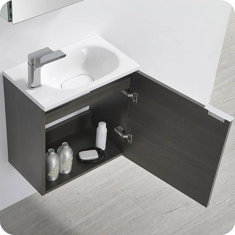 Valencia 20" Wall Mount Single Sink Bathroom Vanity with Top and Sink (Faucet Not Included)