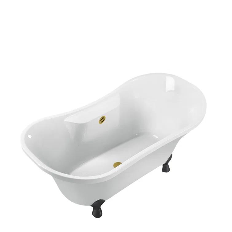 60'' x 32'' Freestanding Soaking Acrylic Bathtub