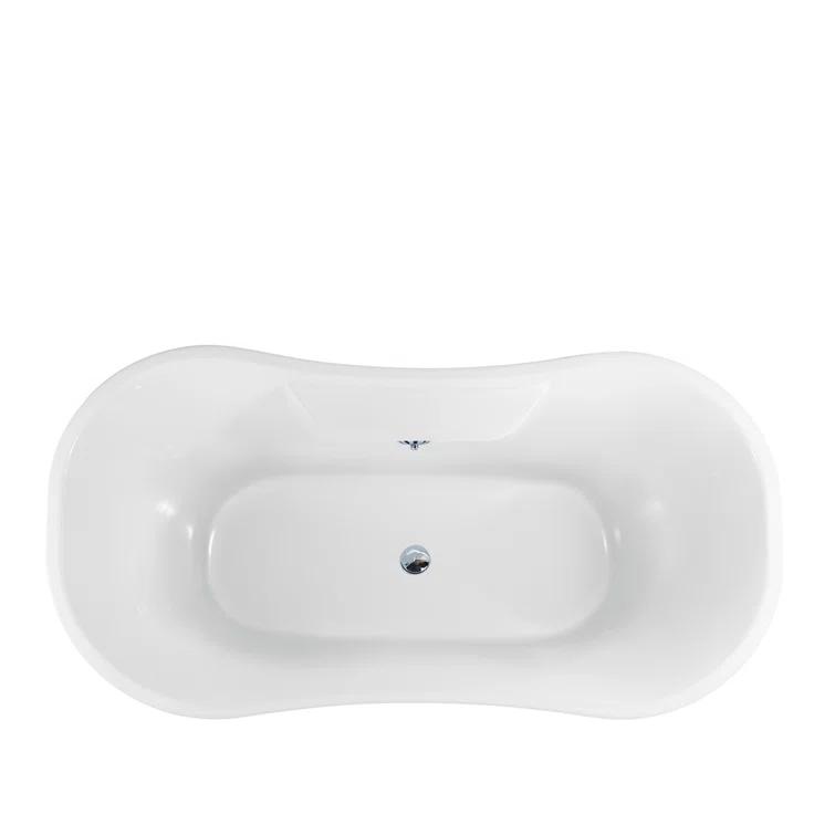 60'' x 32'' Freestanding Soaking Acrylic Bathtub