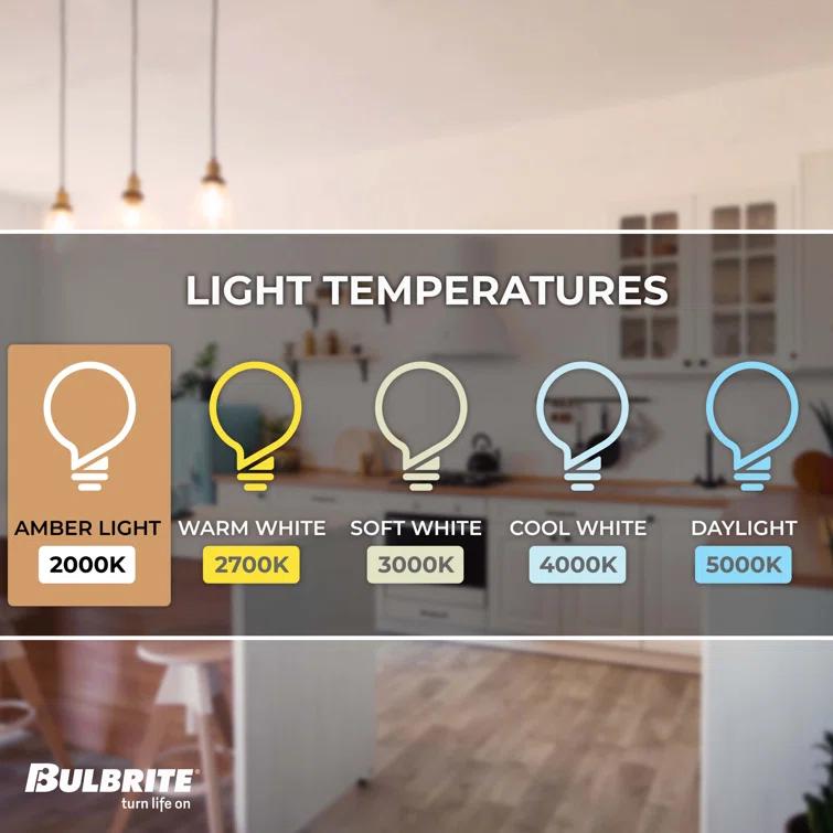 Bulbrite Industries 861410 60 Watt Equivalent, ST18 LED, Antique Dimmable Light Bulb, (2200K) E26/Medium (Standard) Base (Set of 2)