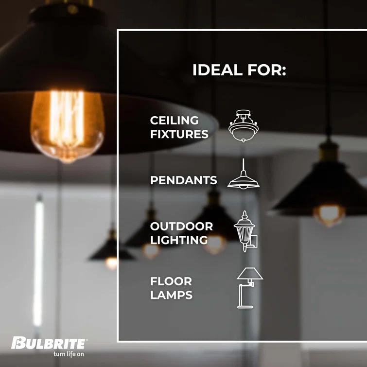 Bulbrite Industries 861410 60 Watt Equivalent, ST18 LED, Antique Dimmable Light Bulb, (2200K) E26/Medium (Standard) Base (Set of 2)