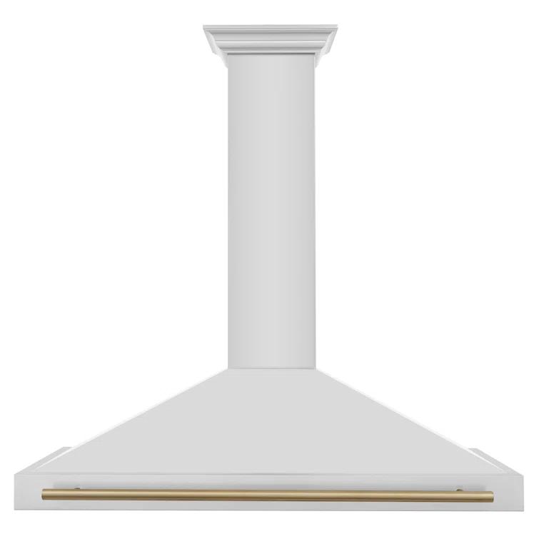 ZLINE 48 in. Autograph Edition Convertible Stainless Steel Range Hood W/ Stainless Steel Shell & Champagne Bronze Accents (KB4STZ-48-CB)