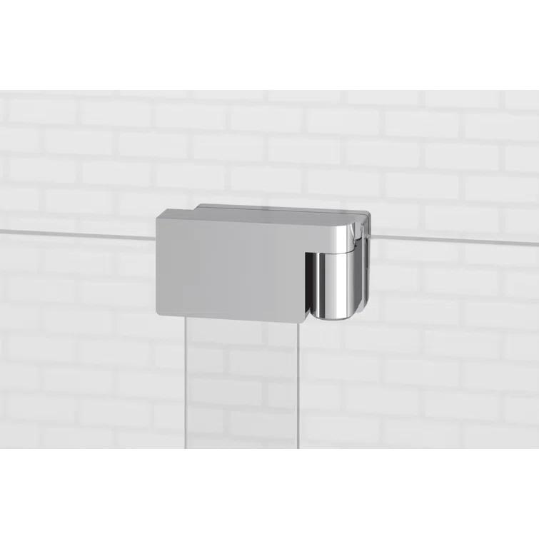 Cantour 36 in. x 76 in. Semi-Frameless Pivot Shower Door in Oil Rubbed Bronze with Handle