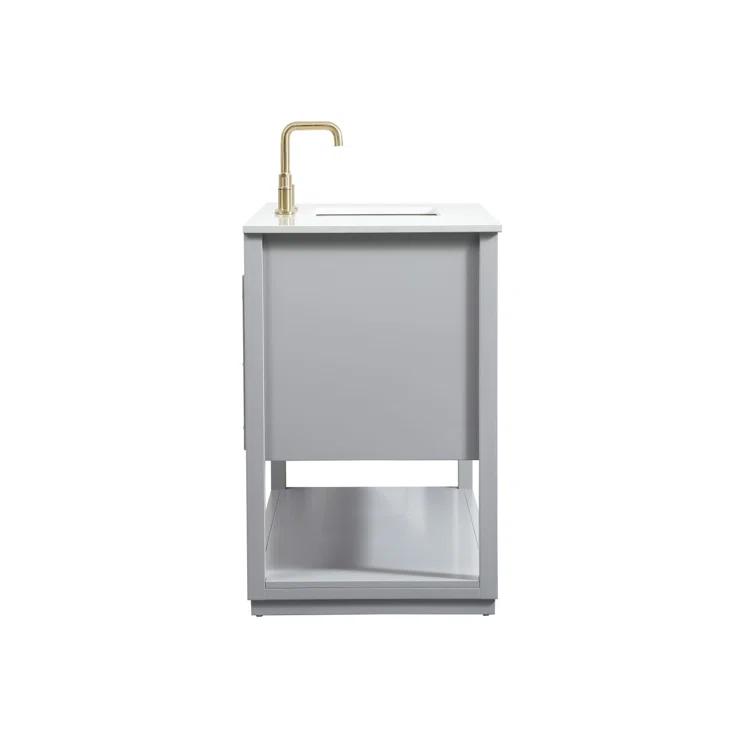 Greenburg 48'' Single Bathroom Vanity with Quartz Top