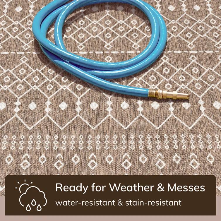 Marshanna Nord Trellis Brown/Taupe Indoor/Outdoor Flat-Weave Area Rug