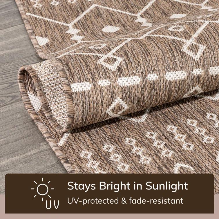 Marshanna Nord Trellis Brown/Taupe Indoor/Outdoor Flat-Weave Area Rug