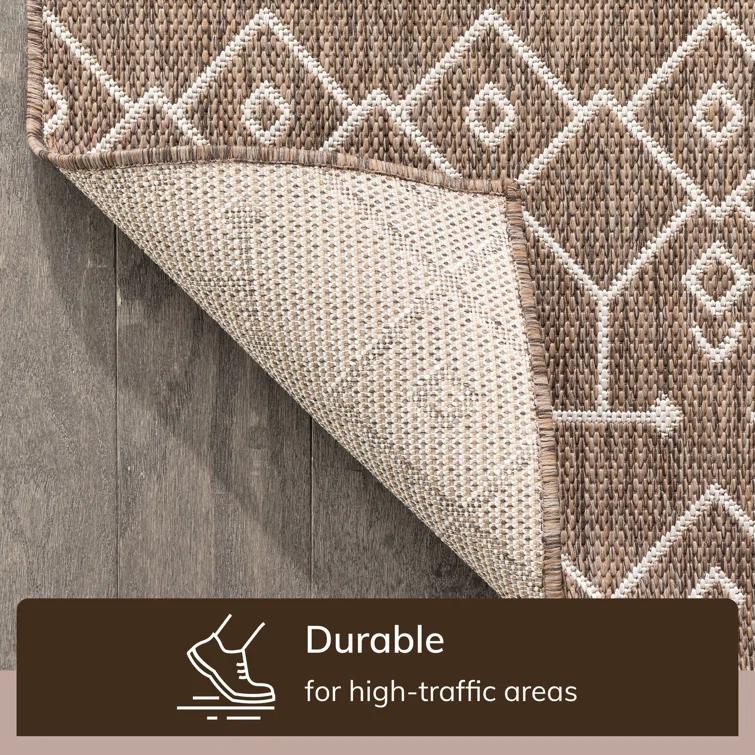 Marshanna Nord Trellis Brown/Taupe Indoor/Outdoor Flat-Weave Area Rug