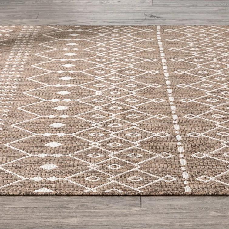 Marshanna Nord Trellis Brown/Taupe Indoor/Outdoor Flat-Weave Area Rug