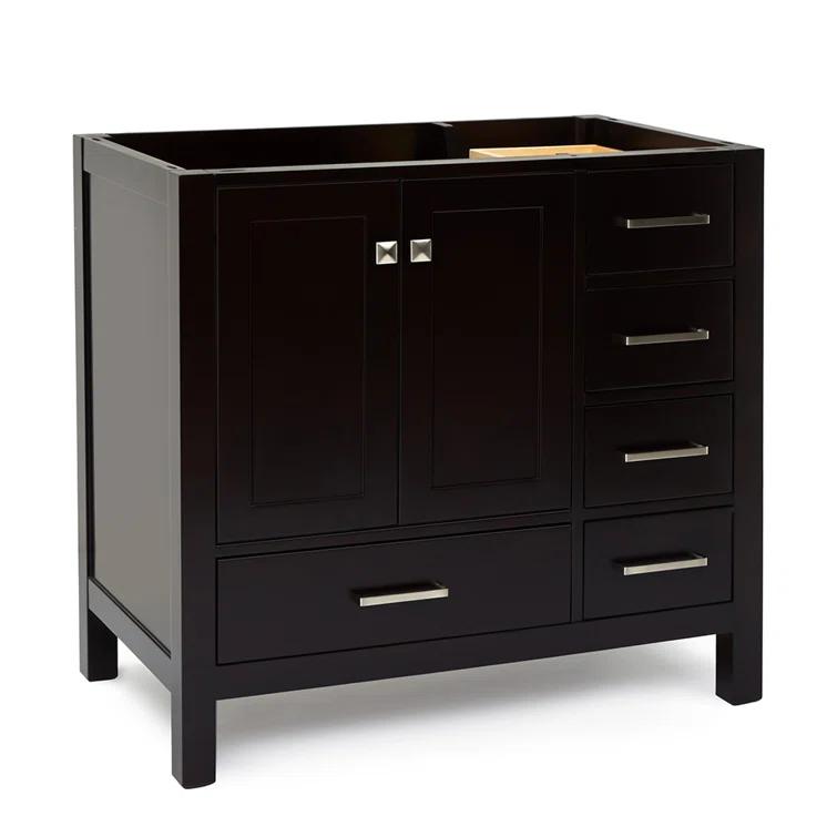 Ariel A037s-L-Bc Cambridge 36" Single Free Standing Wood Vanity Cabinet Only - Brown