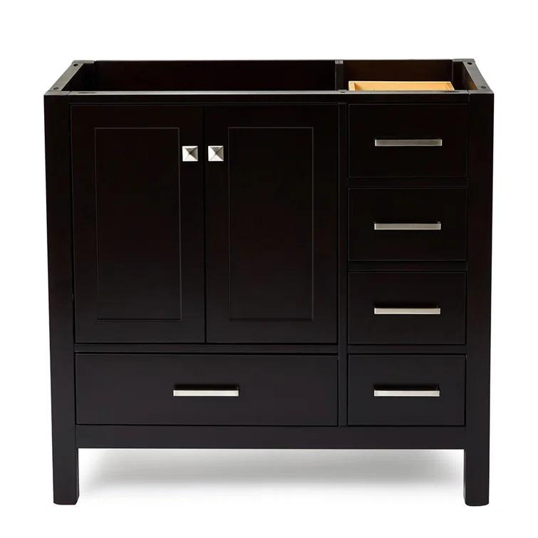 Ariel A037s-L-Bc Cambridge 36" Single Free Standing Wood Vanity Cabinet Only - Brown