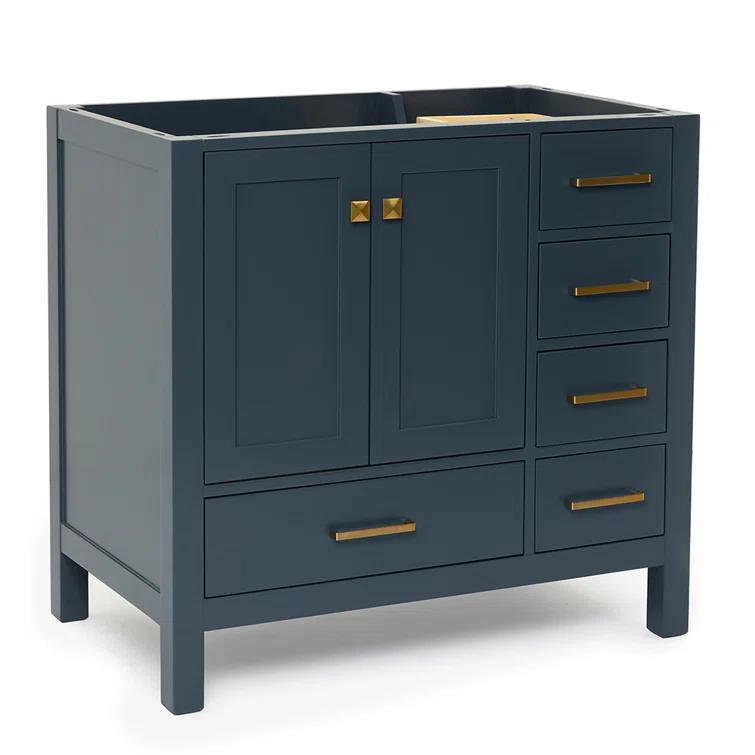 Ariel A037s-R-Bc Cambridge 36" Single Free Standing Wood Vanity Cabinet Only - Blue