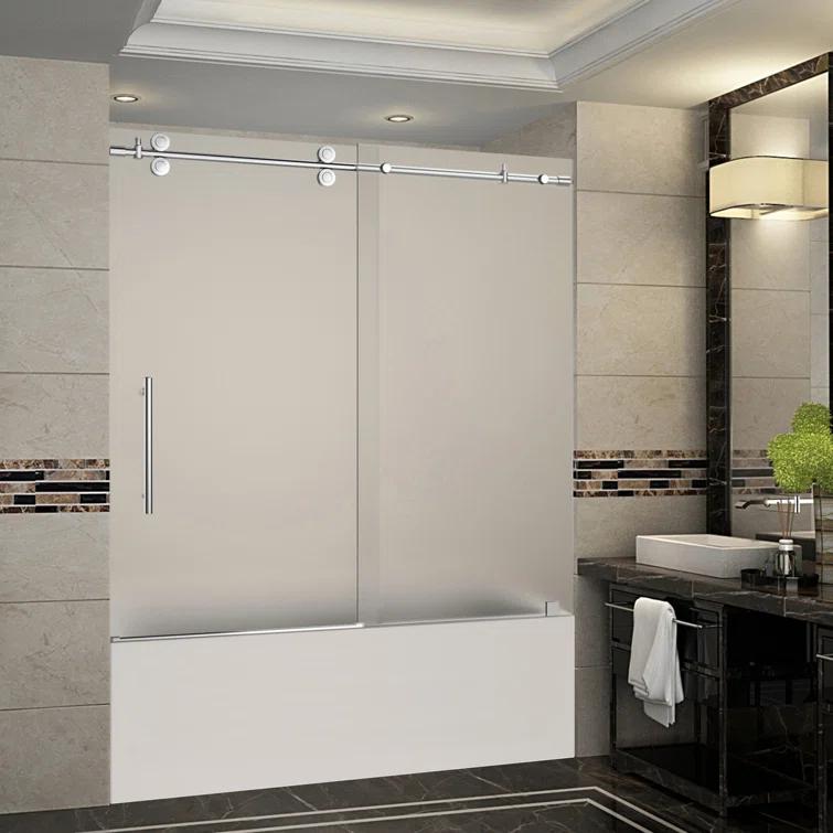 Aston TDR978-CH-60-10 Langham 60" H Single Sliding Frameless Tub Door